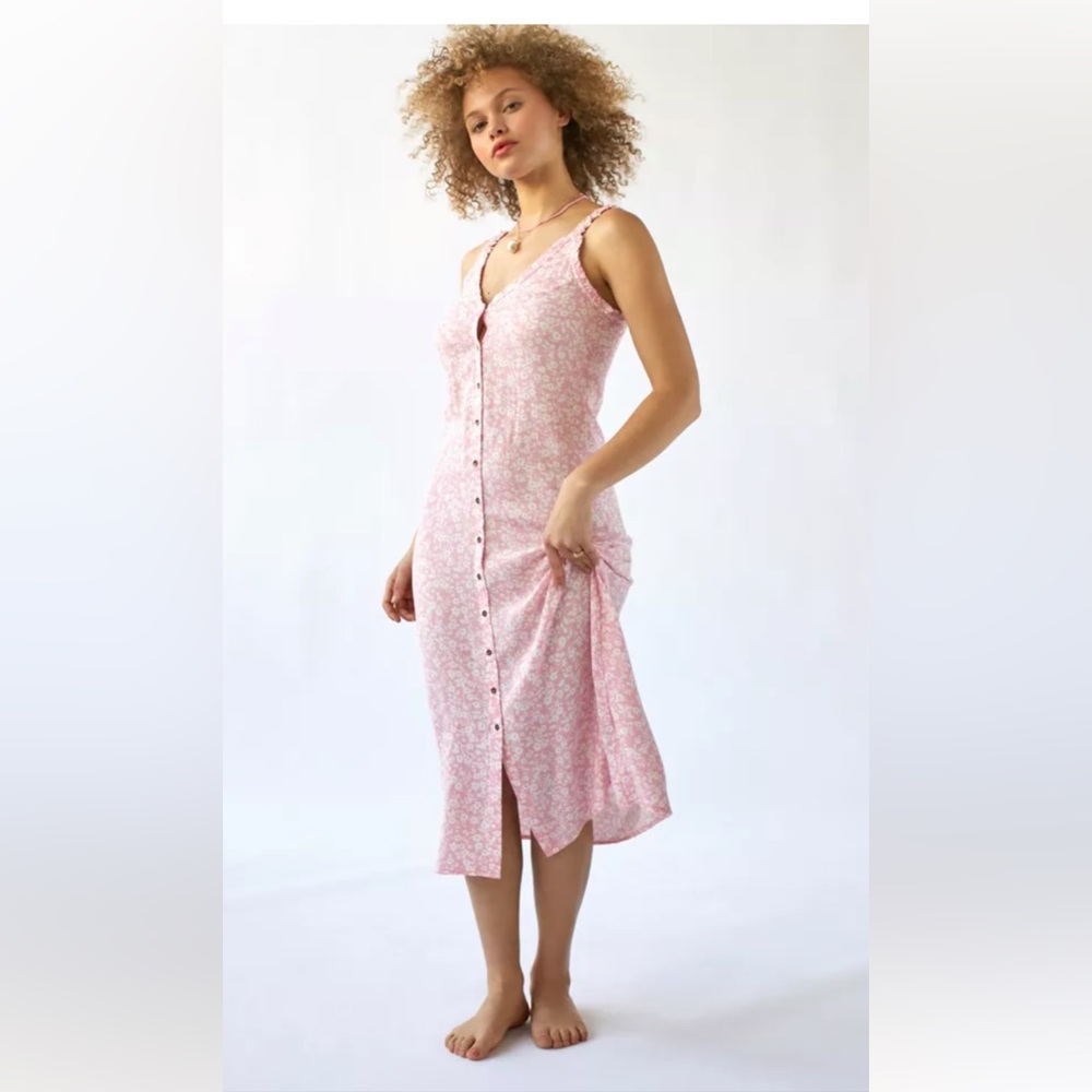 Billabong Pink Floral Midi Dress
